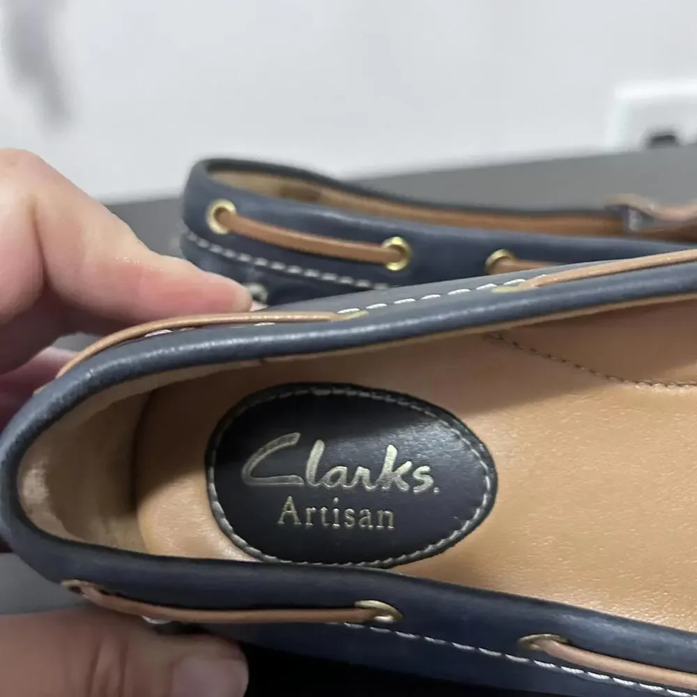 Clarks Artisan Dunhill Driving Moccasins Navy Blue Women's size 6‎
